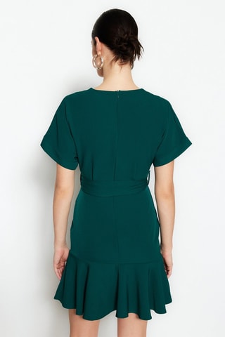 Vestido traçado Verde-escuro