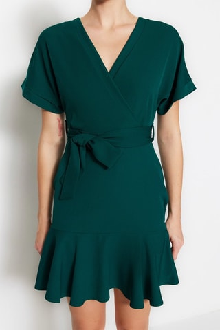 Vestido traçado Verde-escuro