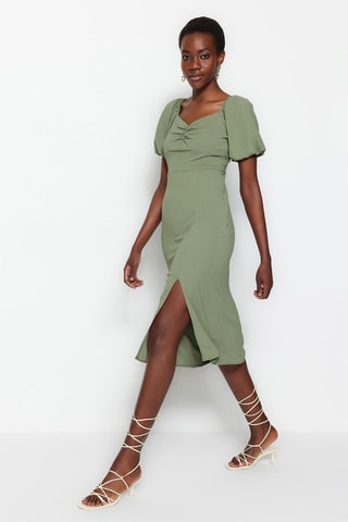 Vestido midi - Caqui