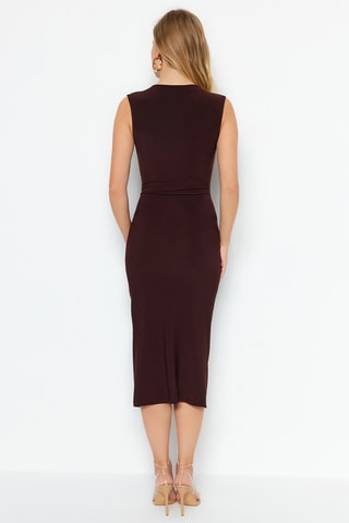 Vestido midi - Castanho-escuro