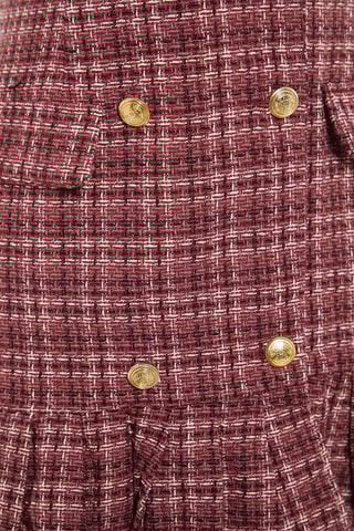 Vestido com folhos - Bordô