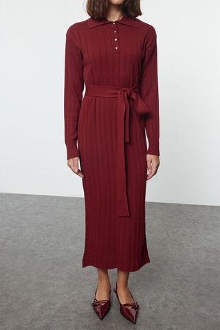 Vestido-polo - Bordô