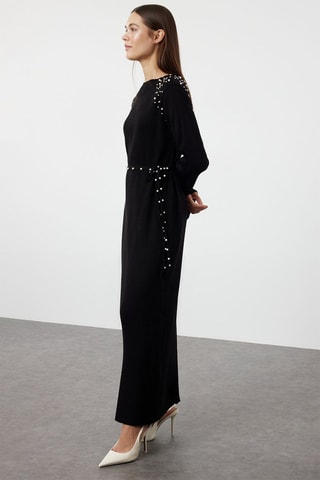 Vestido comprido regular - Preto