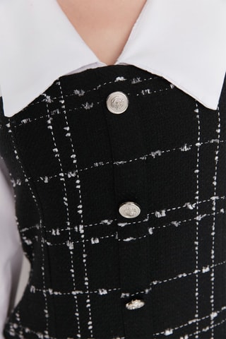 Vestido efeito ilusório - Preto 