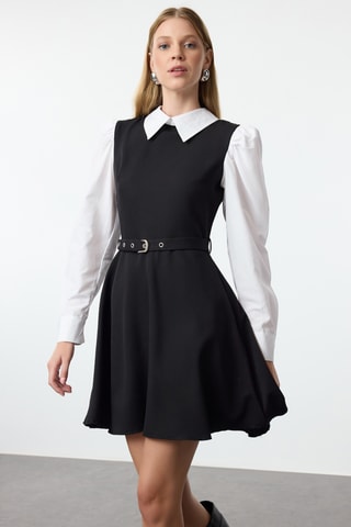 Vestido efeito ilusório - Preto