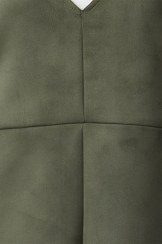 Vestido direito sem mangas - Caqui