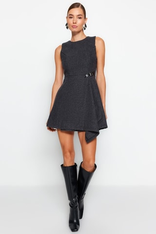 Vestido estilo patinadora - Cinzento