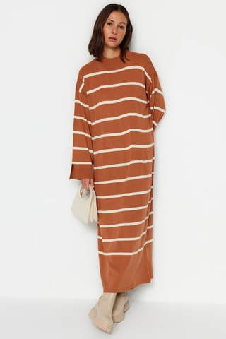 Vestido-camisola - Castanho