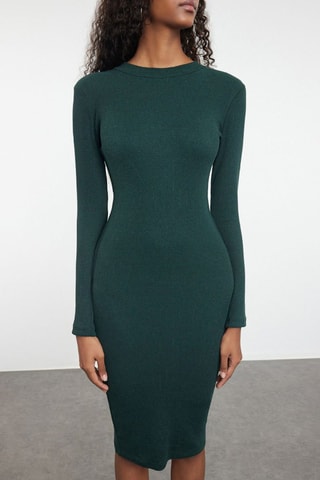 Vestido justo - Verde-escuro