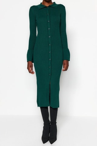 Vestido-camisa - Verde-escuro