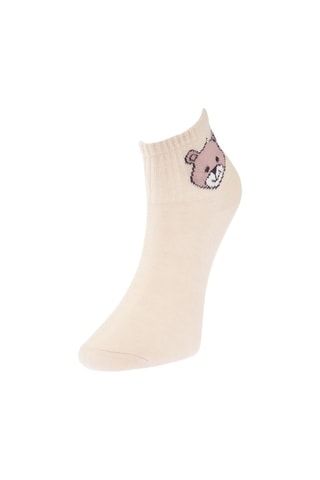 5 pares de meias - Branco e bege