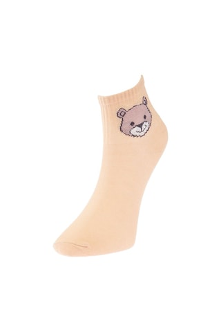 5 pares de meias - Branco e bege