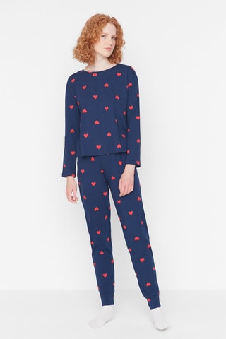 Pijama 2 peças - Azul-marinho e vermelho