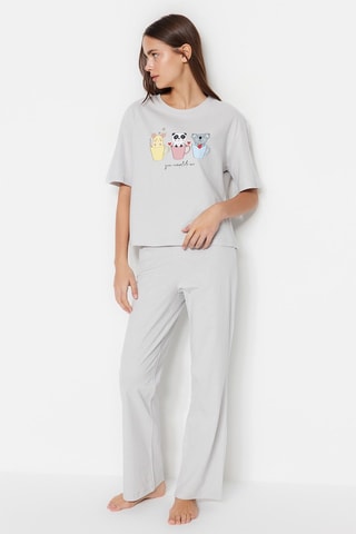 Pijama de cintura alta - Cinzento-claro