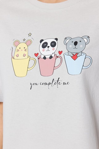 Pijama de cintura alta - Cinzento-claro