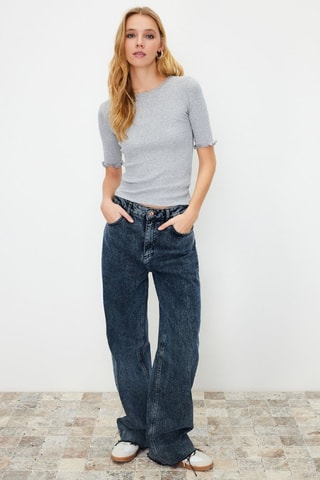 T-shirt slim - Cinzento