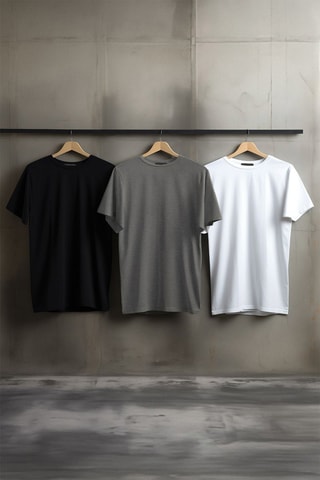 3 t-shirts - Preto e cinzento mesclado
