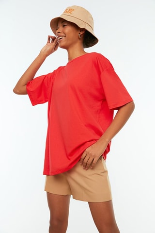 T-shirt oversize - Vermelho