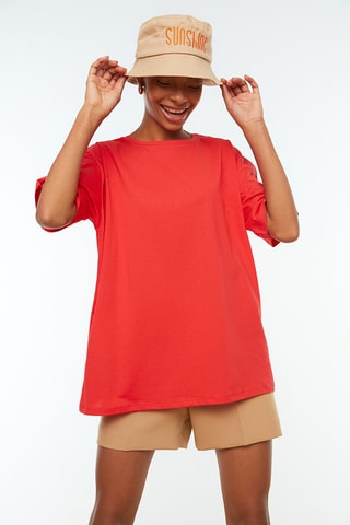 T-shirt oversize - Vermelho