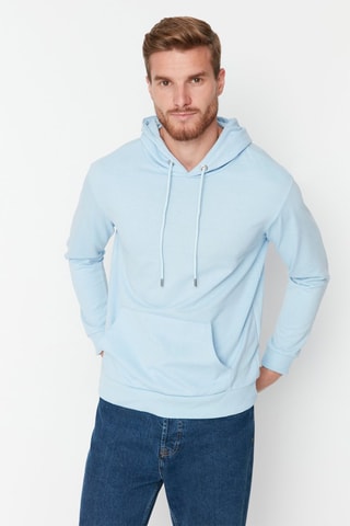 Sweat com capuz - Azul-celeste