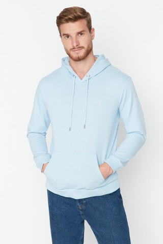 Sweat com capuz - Azul-celeste