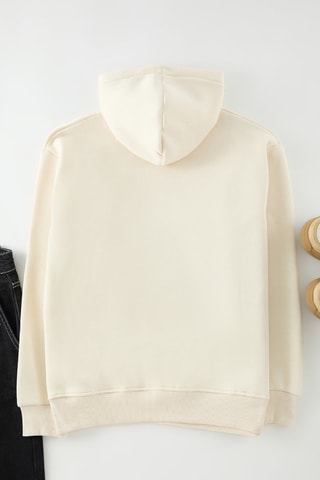 Sweat oversize com capuz - Cru