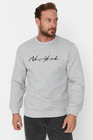 Sweat regular - Cinzento-claro