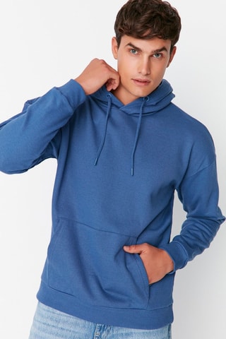 Sweat oversize com capuz - Azul
