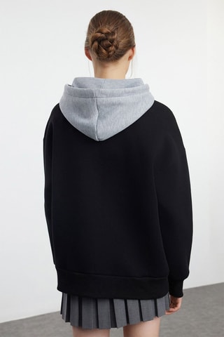 Sweat oversize com capuz - Azul-marinho