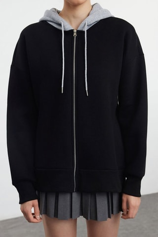 Sweat oversize com capuz - Azul-marinho