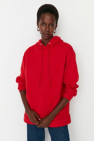 Sweat com capuz - Vermelho