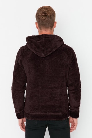 Sweat regular com capuz - Castanho