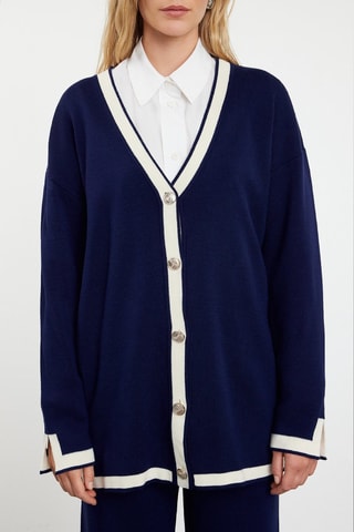 Casaco de malha e calças regular - Azul-marinho