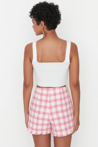 Casaco de malha e crop top - Cru