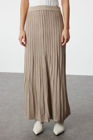 Cardigã e saia comprida - Bege