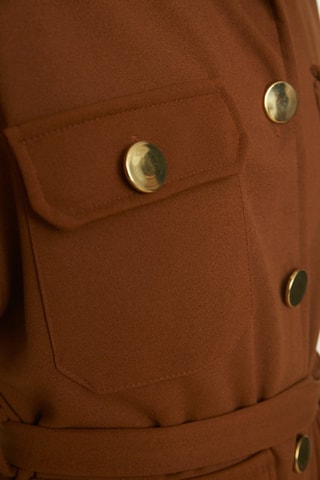 Casaco de malha e calças relaxed - Camel