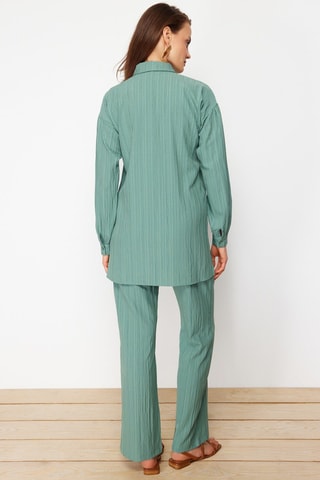 Camisa e calças wide legs - Verde