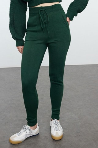 Crop top e calças - Verde-esmeralda