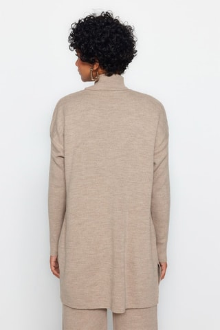 Túnica e calças wide legs - Bege