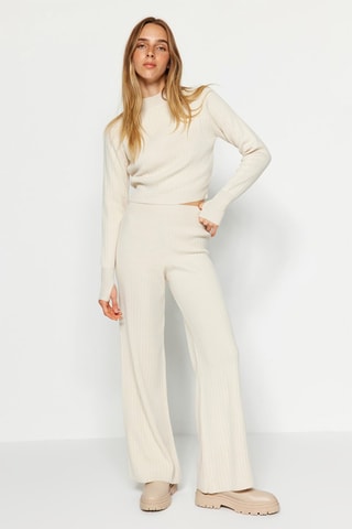 Camisola e calças - Cru