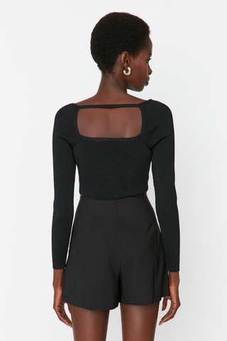 Saia-calção de cintura alta - Preto