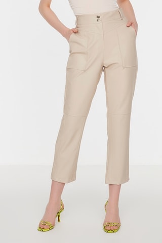 Calças corte cigarro 7/8 - Bege