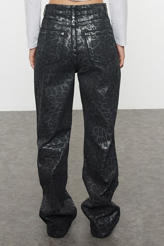 Calças de ganga wide legs - Preto