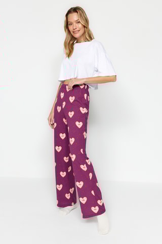 Calças de cintura alta - Bordô