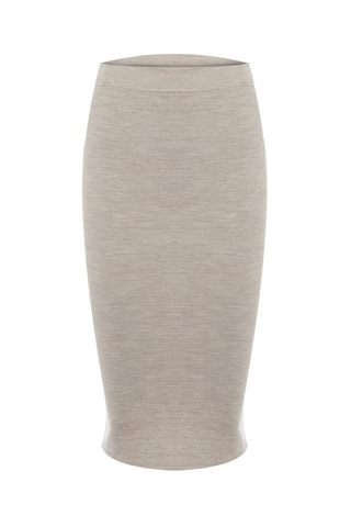 Saia justa de cintura alta - Bege ­mesclado