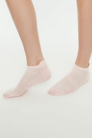 5 pares de meias curtas - Bege e rosa