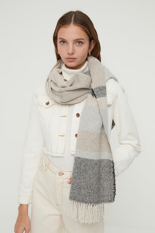 Écharpe - Bege e cinzento