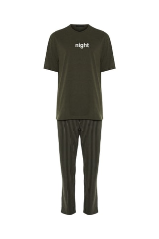 Pijama - Caqui e branco