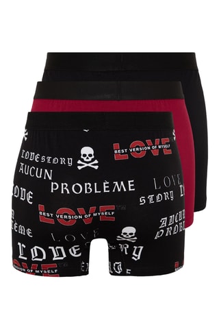 3 boxers - Preto e vermelho
