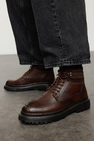 Boots de couro - Castanho